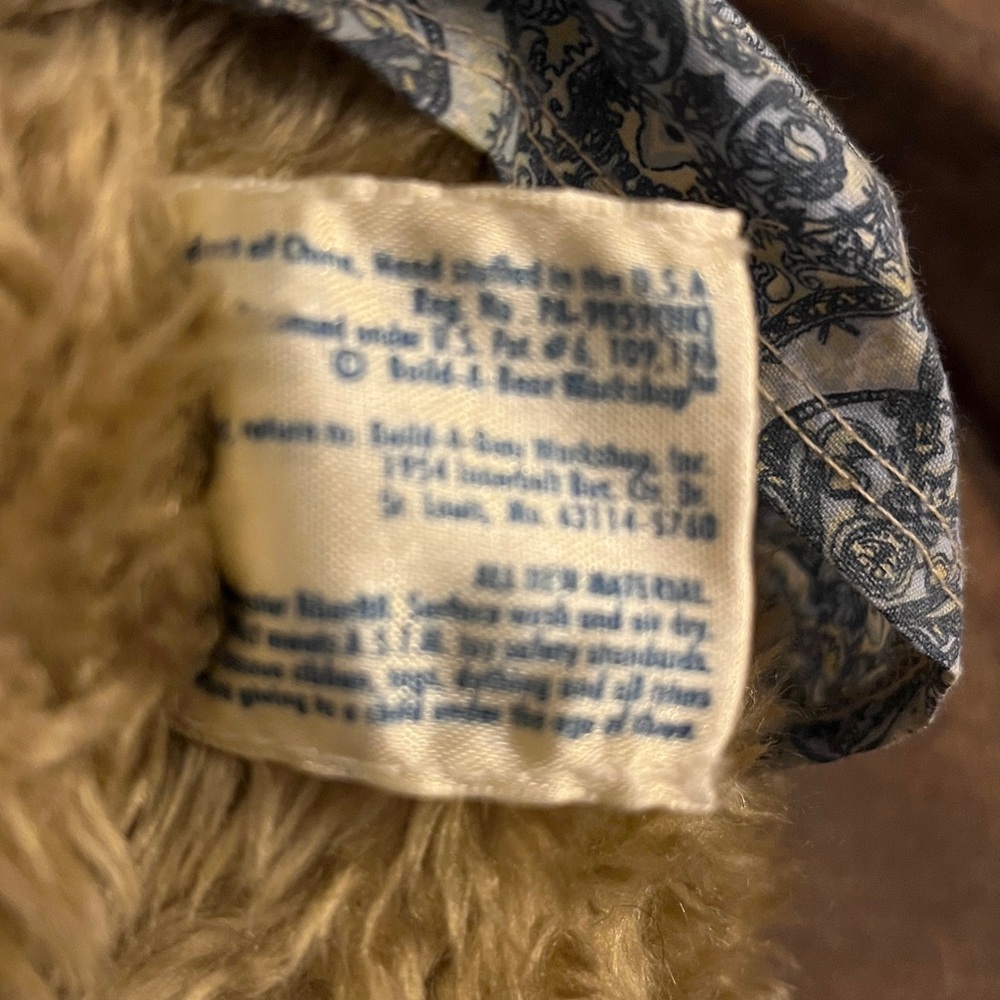 Vintage Build A Bear Plush Teddy Bear with Gathered top & Bow - Picture 9 of 14